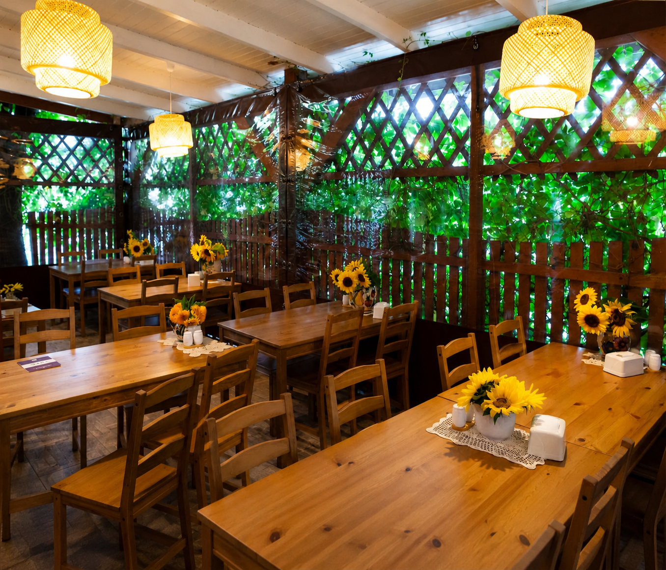 Ogród w restauracji Dzikie Wino